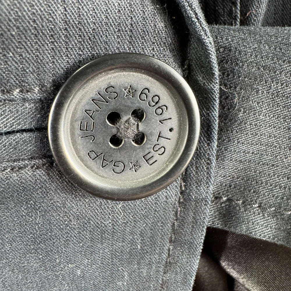 Vintage 2005 Gap Blazer Women 2 Charcoal Jacket Y2K Single Button Work Puff Crop